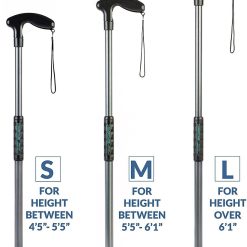 Alternative view of Handy Cane All-in-One Walking Aid with Built-in Reacher Grabber-Medium