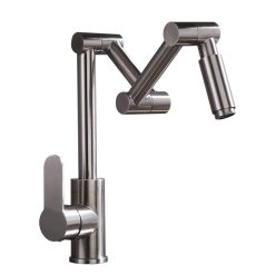 KunMai Stainless Steel Pot Filler Faucet Deck Mounted Kitchen Sink Faucet in BR