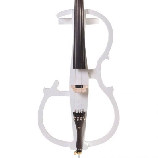 Cecilio CECO-2WH Full Size 4/4 Ebony Electric Silent Pearl White Cello in Style 2 +Soft Case, Bow u0026 Accessories - Image 7