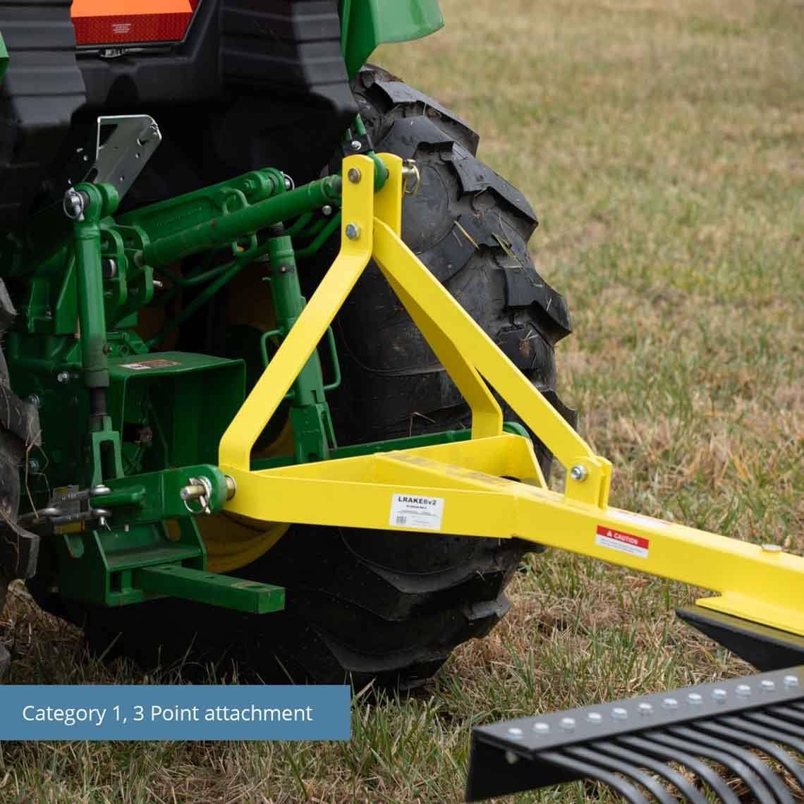 Titan Attachments 6 Landscape Rake for Compact Tractors, Quick Hitch Compatible - Image 5
