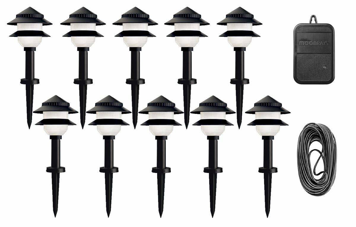 Moonrays 95534 10-Fixture Low-Voltage Plastic Lighting Kit (Black)