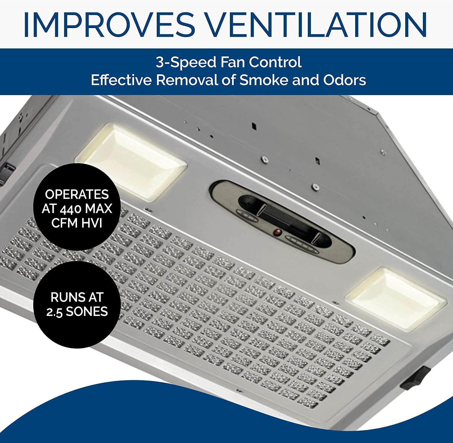 Broan-NuTone PM390 Power Pack Range Hood Insert Exhaust Fan and Light Combo for Over Kitchen Stove, 390 CFM, Silver - Image 4
