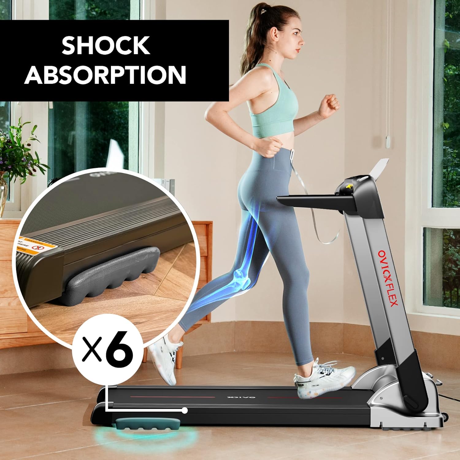 Ovicx Foldable Treadmills for Home – Portable Folding Compact Small Thin Electric Fold Up Lightweight Treadmill for Space Saver Apartment - Image 6