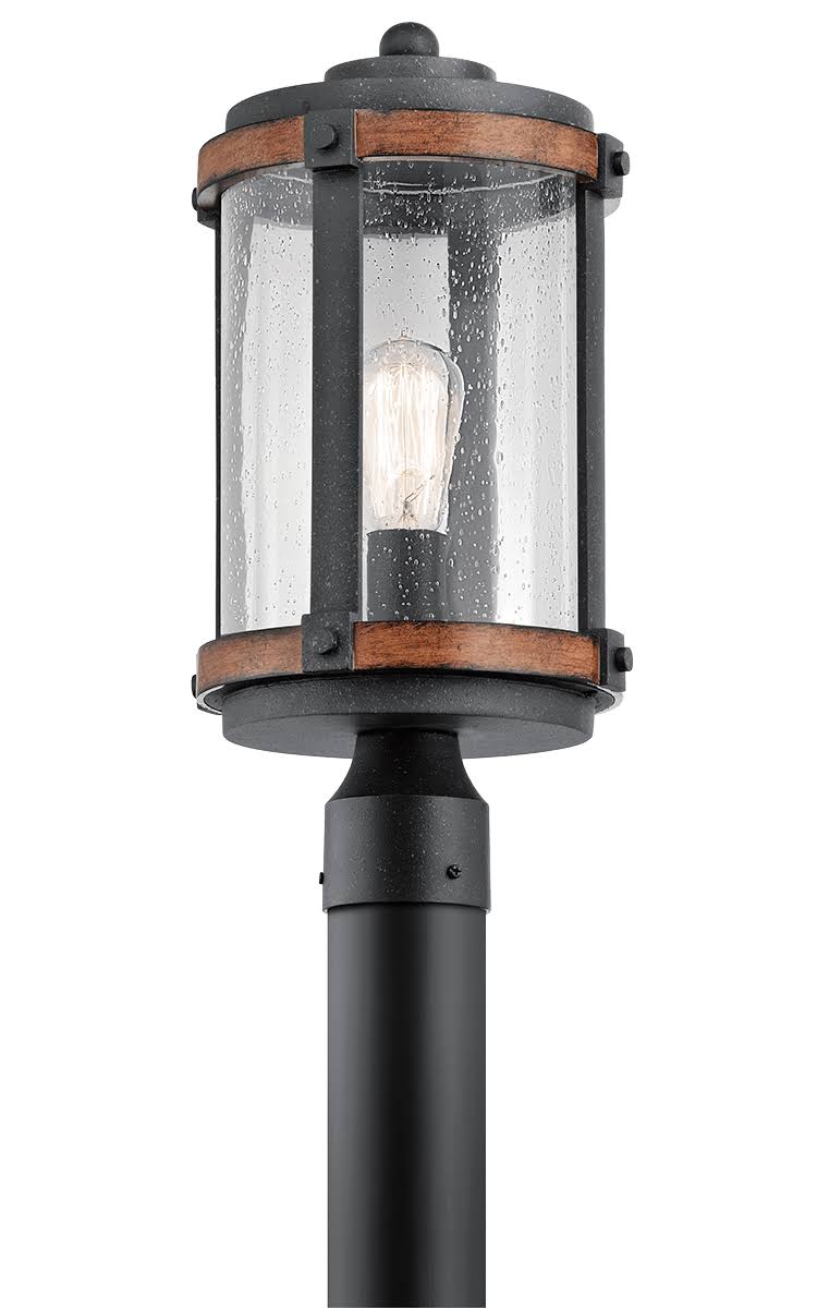 Kichler Barrington 17.85-in H Distressed Black and Wood Post Light