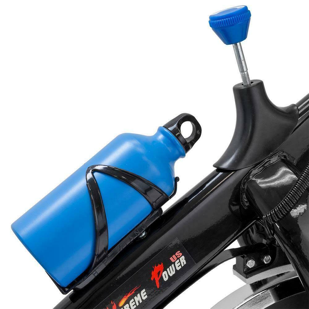 Xtremepowerus Indoor Cycle Trainer Fitness Bicycle Stationary (Blue and Black) - Image 3