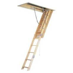 8 ft. – 10 ft., 22.5 in. x 54 in. Universal Fit Wood Attic Ladder with 250 lb. Maximum Load Capacity