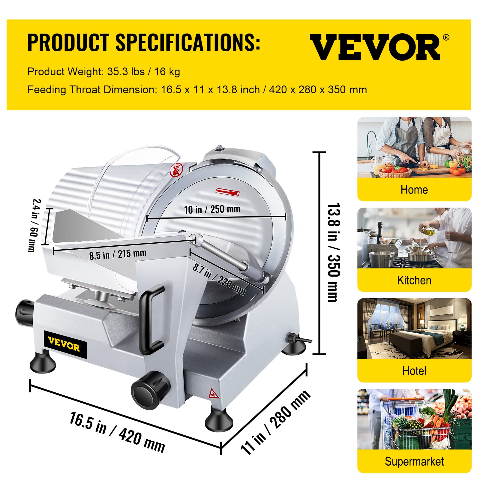 VEVOR Commercial Meat Slicer Semi Auto - Image 13