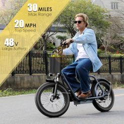 Alternative view of Caroma Peak 800w Electric Scooter Adults 20X3 Fat Tire, 20 MPH Top Speed & 30 Miles Range, Off-Road E Scooter w/Adjustable Seat & Detachable Basket, Foldable Ebike w/Shock Absorption for Commuting