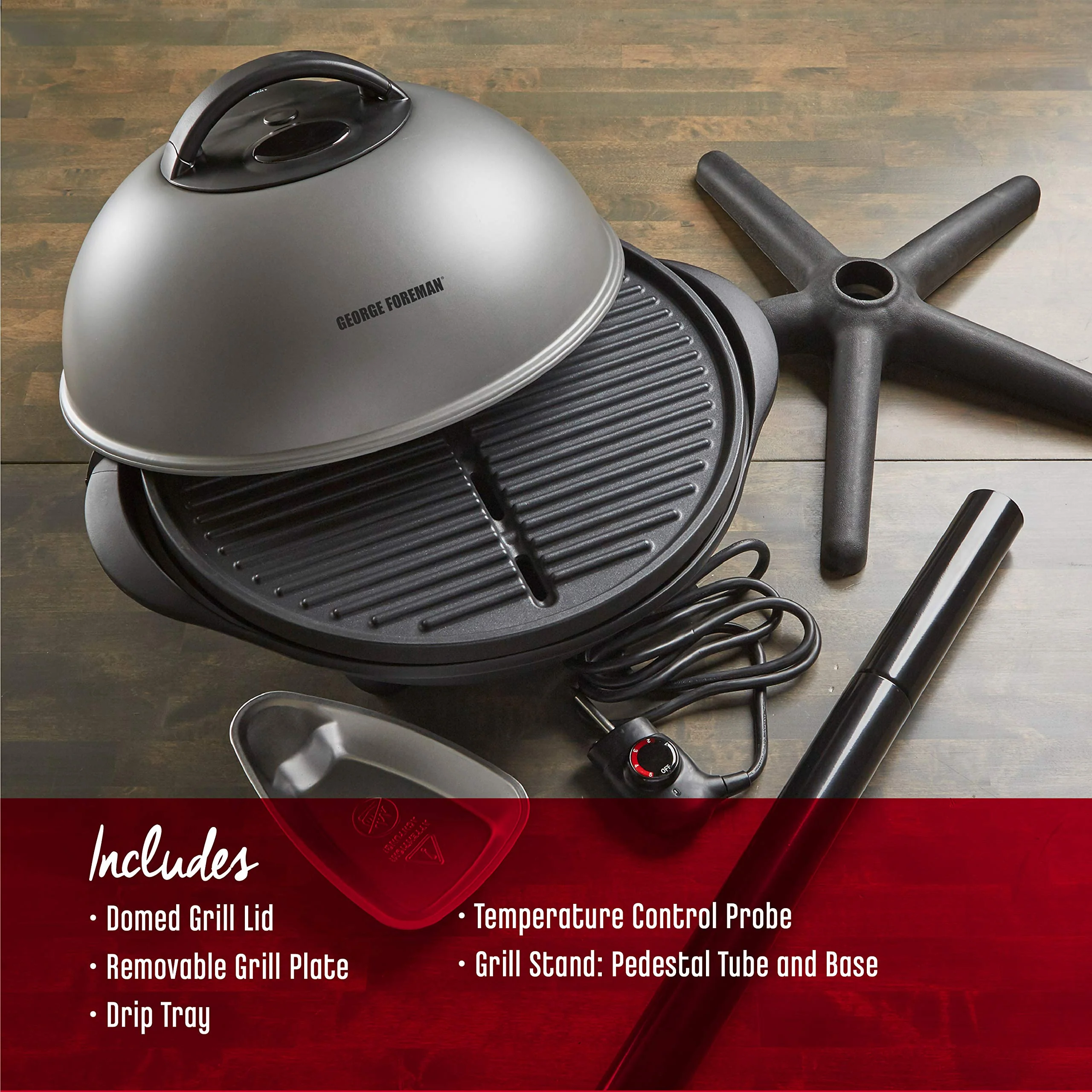 George Foreman Silver 12+ Servings Upto 15 Electric Grill - Image 3